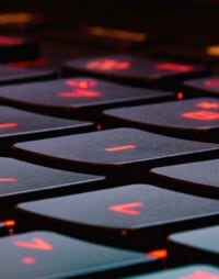 Closeup of a laptop keyboard